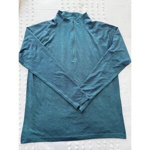 Lululemon Mens Metal Vent Tech Half Zip 2.0 Pullover Teal Heather XXL